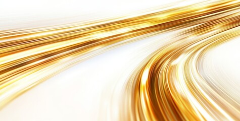 Abstract golden motion blur on white background