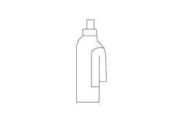 A single, isolated wine bottle with a blank label and a full glass, reflecting on a white background