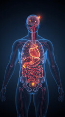 3d rendered illustration of a human body. Generative AI