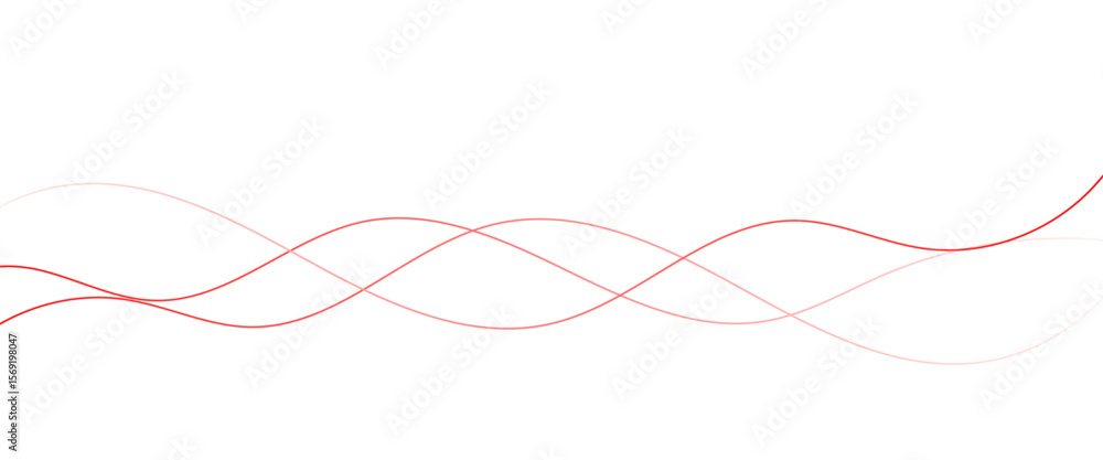 Poster vector red abstract wave thin curved lines graphic for design