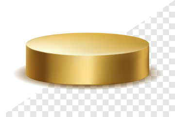 Gold Podium 3D Vector Platform with Transparent PNG Stand Stage Pedestal Display for Product.