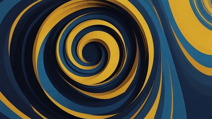 Abstract swirling pattern with blue and yellow colors creating a mesmerizing visual effect