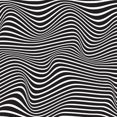 abstract black flat line illusion pattern design.