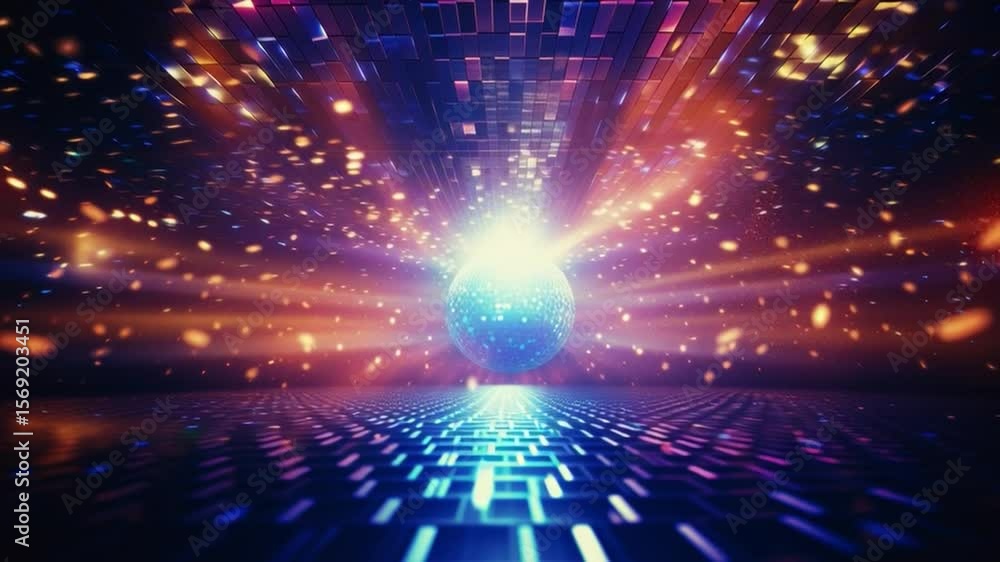 Poster luminous orb in the digital realm: an ethereal, radiant sphere pulses with light at the heart of a f