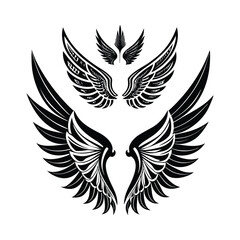 Naklejka premium Wings Collection Set – Angel, Bird, and Decorative Wing Illustrations