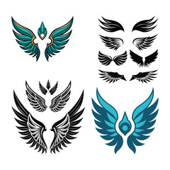 Obraz premium Wings Collection Set – Angel, Bird, and Decorative Wing Illustrations