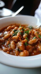 Greek gigantes beans in tomato sauce.