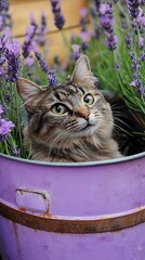 Cat in lavender tub with sound.