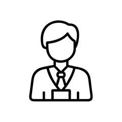 Obraz premium Businessman wearing tie and identification badge as part of icon 