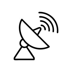 Satellite dish transmitting signals with curved surface design  