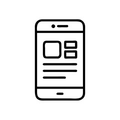 Smartphone displaying news app layout in minimalistic style  