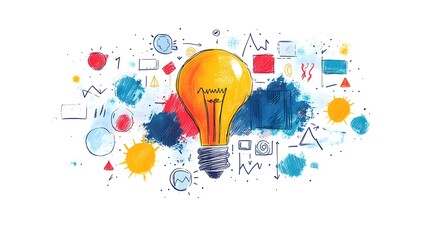 Brightly lit lightbulb creative ideation pictures