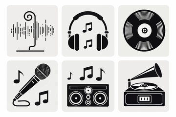 music icons set