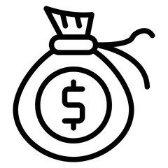 Money Bag Icon Style