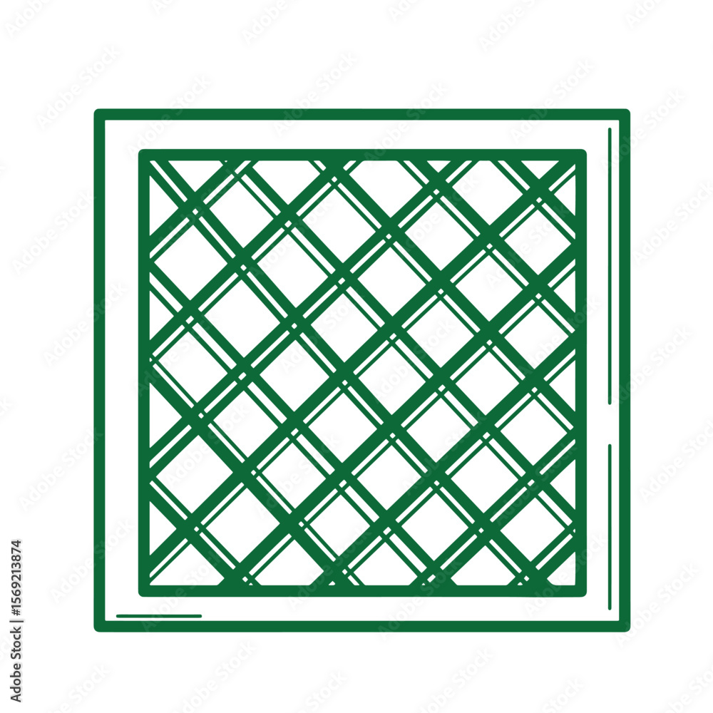 Aufkleber green square pattern with diagonal grid lines design illustration suitable for backgrounds and textu