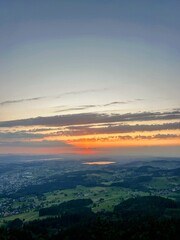 Amazing sunset in the Swiss mountains