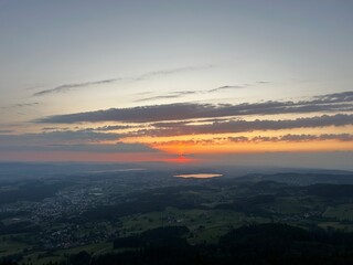 Amazing sunset in the Swiss mountains