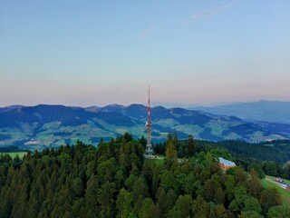 Amazing sunset in the Swiss mountains