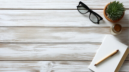 Minimalist wooden desk with organized workspace, embodying simplicity and productivity.