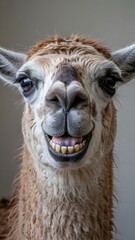 Obraz premium A close up of a llama's face