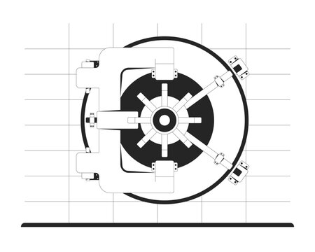 black and white bank vault door clip art preview