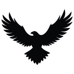 Obraz premium Eagle Silhouette Soaring in the Sky Vector Design with CMYK Colors