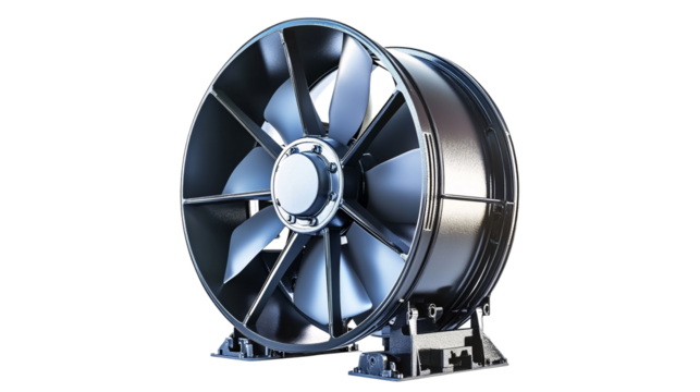 An electric metal fan isolated on a white background, providing cool wind and ventilation