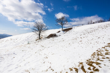 snow-covered hill on the mounain