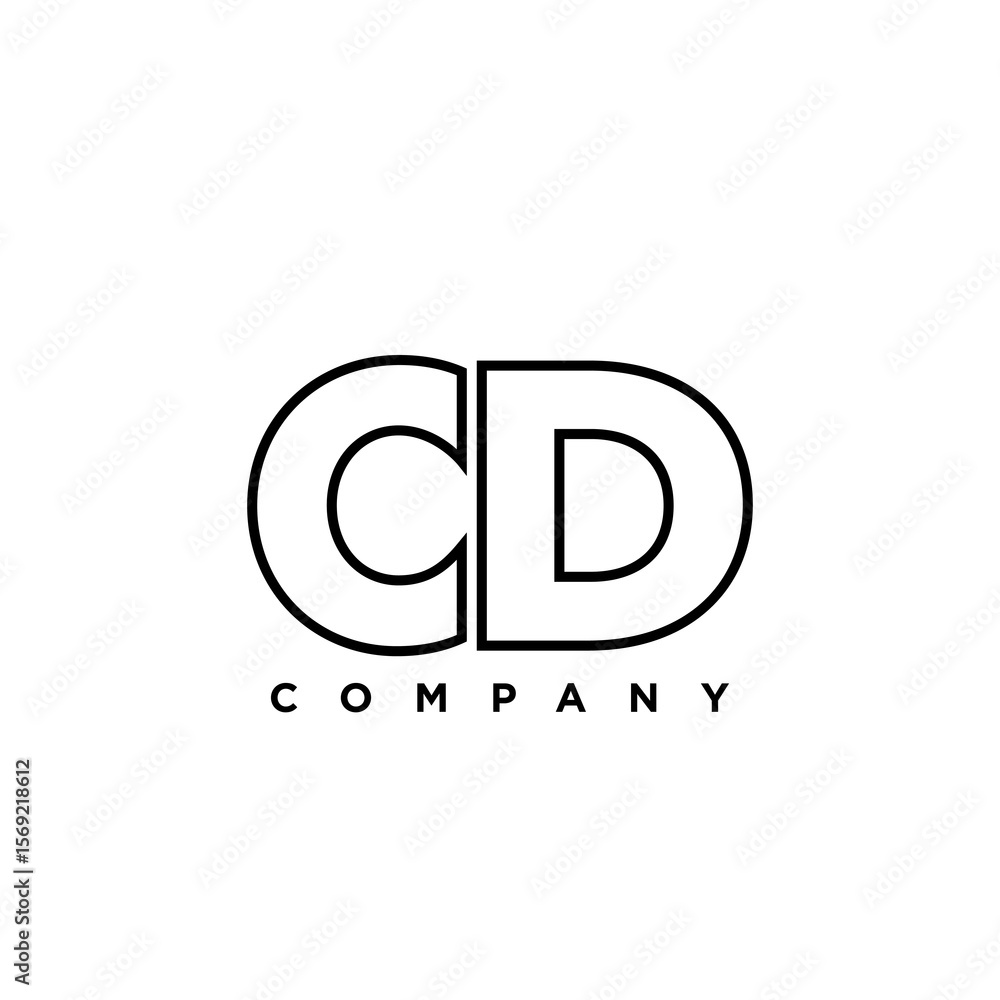 Aufkleber Letter C and D, CD logo design template. Minimal monogram initial based logotype.