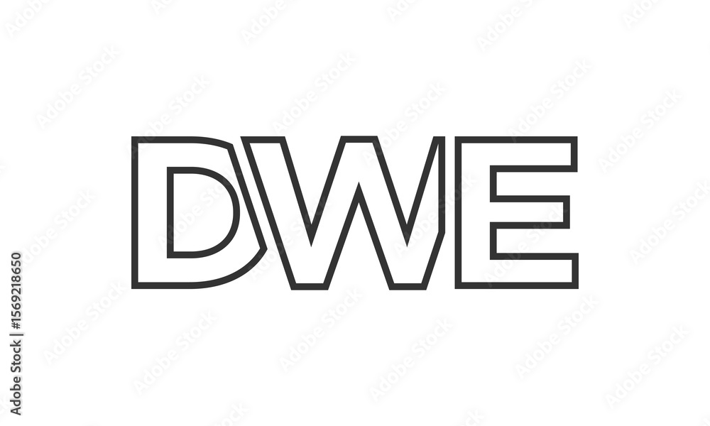 Poster dwe logo design template with strong and modern bold text. initial based vector logotype featuring s