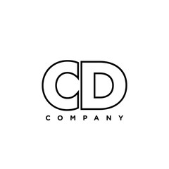 Letter C and D, CD logo design template. Minimal monogram initial based logotype.