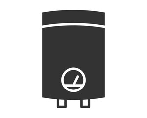 Minimalist illustration of a water heater. Perfect for representing home appliances, plumbing, or comfort. Use it for infographics or web design projects.
