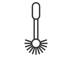 Minimalist icon of a toilet brush, bold outline style. Symbol of cleaning, hygiene, and sanitation. Ideal for website design, infographics, and health content.