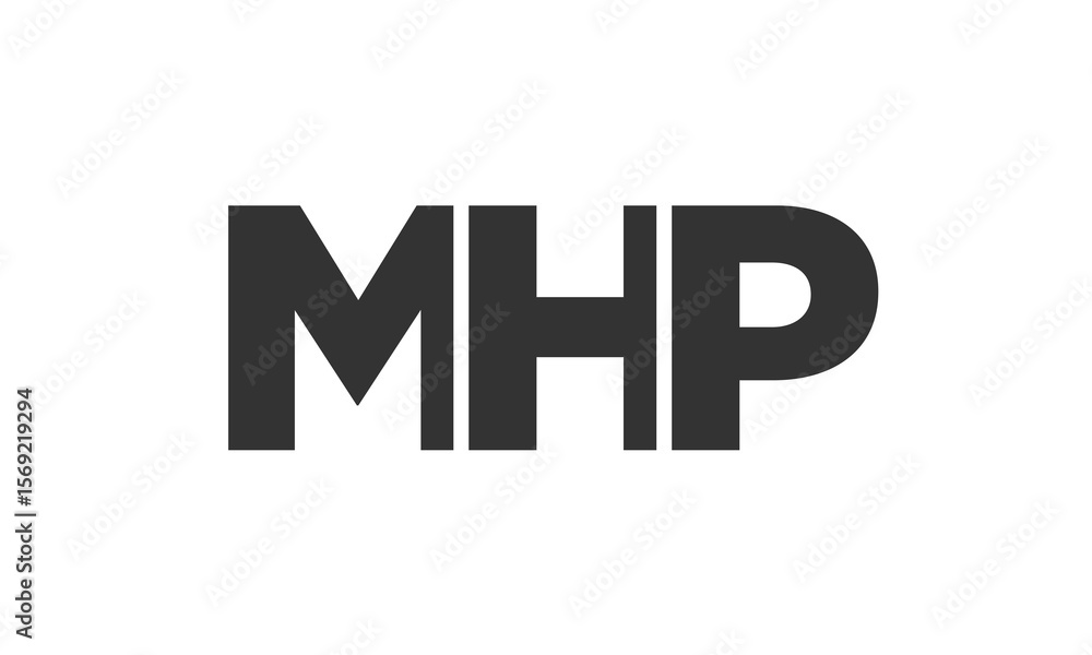 Fototapete MHP logo design template with strong and modern bold text. Initial based vector logotype featuring simple and minimal typography. Trendy company identity.