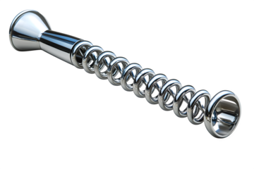 Stainless steel cocktail strainer with coiled spring isolated on white background