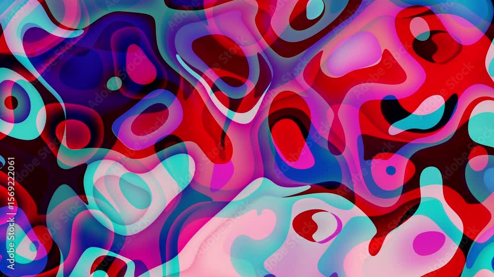 Poster abstract looping 4k video. seamless abstract wavy psychedelic background for loop playback. moving w