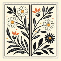 a flower design in a square
