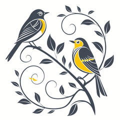 
two birds on a branch