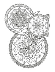 Abstract floral background. Coloring page for adults and children.