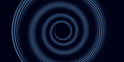 Abstract blue glowing geometric lines on dark blue background.