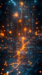 Obraz premium Futuristic network flow abstract tech images