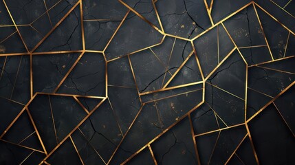 Abstract image of a cracked surface with golden lines, creating a modern aesthetic.