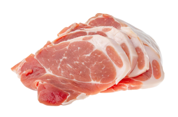 Fresh pork slices on dark background ready for cooking delicious gourmet meals at home or restaurant