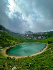 Magical Swiss mountain lake 