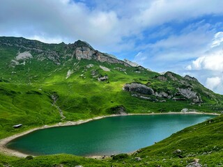 Magical Swiss mountain lake 