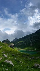 Magical Swiss mountain lake 