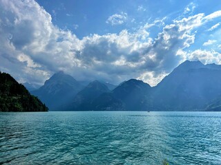 Magical Swiss mountain lake 