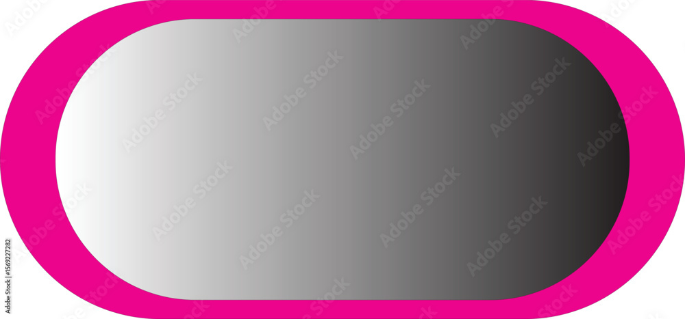 Poster abstract rounded rectangle shape with gradient fill and pink border, isolated