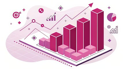 Fuchsia Infographic Chart Signaling Financial Insight and Analytical Power