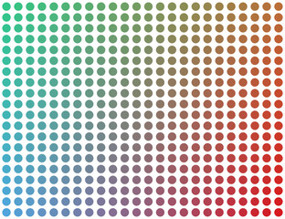 Vibrant Abstract Gradient Dot Pattern in Green Orange and Blue.